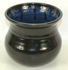 Vintage Ceramic Art Pot Planter Bowl 6 75 X 5 75  Jne 1991 Painted Black Blue