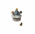 Vintage Phb Disney Peter Pan Off To Neverland Hinged Porcelain Trinket Box
