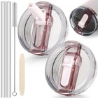 40oz Leak Proof Flip Straw Lid 2 Pack - No Spill Replacement For Tumbler Accesso