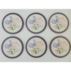Pimpernel Vintage Sweet Pea Flower Cork Back Drink Coasters Set Of Six England