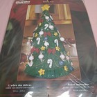 Bucilla Plaid Felt Embroidery  Yummy Tree Kit Christmas Centerpiece 8 x17  2002