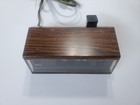 Vintage 1970s Copal Model 227 Flip Alarm Clock Woodgrain Works Missing 1 Button
