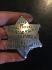 Train Steamboat Pinback Epaulette Railroad Patina Collector Western Railway Gift