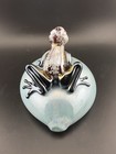 Vintage Stuart Abelman Rare Iridescent Art Glass Frog Sculpture Paperweight 