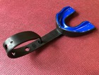 Football Mouth Guard With Strap  black blue  - Strapped Mouth Guard W Case
