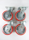 4 Swivel Casters - 4  Heavy Duty Cast Iron Hub Core Poly Wheel Non Skid Mark