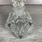 Vintage Perfume Bottle Clear Glass Crystal Made In Czechoslovakia 6    W  Stopper