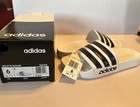 Original Adidas Adilette Shower Slides-cloudfoam White black Size 6  New In Box