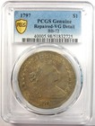1797 Draped Bust Silver Dollar  1 Small Eagle Coin - Certified Pcgs Vg Detail