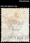Ceylon 1885 Sc 118a Queen Victoria 5c Inv Op On 8c Orange Used P14 F vf