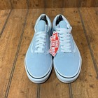 Vans Old Skool Shoes Women   s 10 Light Blue Canvas Suede Lace Up Sneakers New