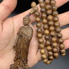 Agarwood Three-dimensional Engraving Amitabha Pendant With Buddha Beads