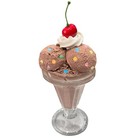 Faux Fake Ice Cream Sundae Parfait Food Display Heavy Glass Dish Realistic Decor