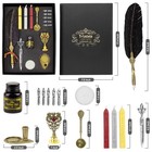 Quill   Ink Wax Stamp Set - Feather Pen Antique  Wax Stamp Set In A Gift Box