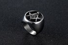 Vintage Masonic Solid Signet Ring Stainless Steel Biker Punk Cool Ring Size 7-13