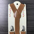 Light Brown Adjustable Clip-on Suspender For Kid s Toddlers Boys Girls Infant