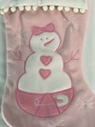 Baby Girl s First Christmas Stocking With Snowman Pink Holiday 17  New