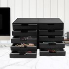 4-piece Drawer Cabinet Set Multi-level Drawer Desktop Storage Organizers Black