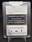 Topps 2018 Gold Label Juan Soto Rc Auto Gold Framed Autograph  fa-jso