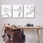 Stupell Industries Simple Line Doodle People Playing Sports Baseball Football   