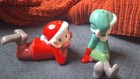 Super Cute Vintage Ceramic Christmas Elves Salt And Pepper Shaker Set