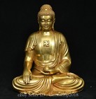 8 8  Old Chinese Buddism Copper Gilt Shakyamuni Amitabha Buddha Sculpture
