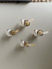 Set Of 4 Antique Shell Open Salts With Mother Of Pearl Spoons  Sterling Silver