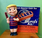 Vintage Clark Candy Bar Boy Vinyl Advertising Figure And Vintage Clark Box 