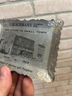 Vintage 1923 Lekachman s General Store Clyman Wis Aluminum Tray Coin Dish