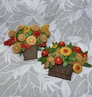 Vintage Syroco Floral Wall Plaques Set Of 2 - 1975 Mid-century Cottagecore Decor