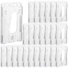 25 Pack Vertical Id Badge Holders - Heavy Duty Plastic With Thumb Slot  Clear Sl