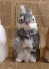 Gray Bunny Rabbit 5 Inch Fur Stuffed Animal Plush Toys Toddler Doll Kids Gifts