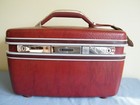 Vintage Samsonite Silhouette Train Makeup Case W mirror  Tag    2 Keys