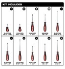 Milwaukee Tool 48-22-2710 Screwdriver Kit - 10 Pc