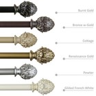 1  Diameter Adjustable Single Drapery Curtain Rod W  Artichoke Finials  28 -120 
