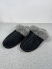 Ugg Women s Scuffette Ii Black Suede Fur Lined Shearling Slippers Size 8 1106872