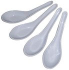 Japanbargain 3421  Pack Of 4 Asian Soup Spoons     Plastic White X4 
