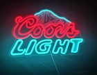 Neon Led Lights Red White Blue Coors Light Beer Bar Sign 17  X 12  W  Hang Chain