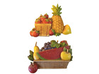 Vintage Burwood Products Fruit Basket Wall Art Plaque Kitchen Decor 7350 7351