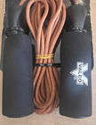 Valeo Leather Jump Rope Adjustable 9-1 2 Length Cardio Molded Foam Handles New