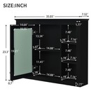 35  Mirror Medicine Cabinet - 6 Open Shelves  Wall Mounted Bathroom Storage