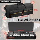 73 76 Key Keyboard Case With Wheels   Adjustable Shoulder Straps    Padded Rolling