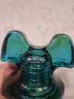 Antique Mickey Mouse Hemingray Glass Insulator     Amber Swirl
