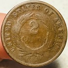 1864 Two Cent Piece 2c Civil War Date Large Motto Us Copper Coin Cc28428