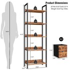 Furologee 5-tier Bookshelf  Tall Bookcase With 2 Storage Drawers  Industrial    