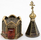 Brass Amber Thimble Eastern Orthodox Church Eukterion Lid On A Magnet Ironwork