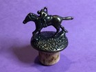 Blanton   s Bourbon Whiskey Letter O Cork Bottle Stopper Race Horse Jockey    o   