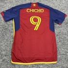 Real Salt Lake Jersey Mens Large Slim Red Soccer Select Health Chico 9 Adidas