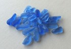 28 Pieces Cornflower Blue Beach Sea Glass For Jewelry mosaics  Small Tapers