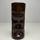 Vintage Tiki Ceramic Mug Tumbler Vase Caramel Brown Hobbyist Piece Signed